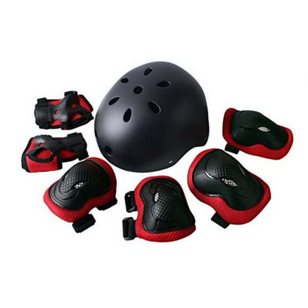 Helmet With 2 Wrist Guards, 2 Knee And Elbow Pads