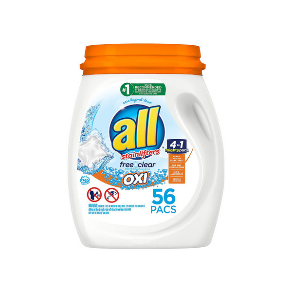 56 All Mighty Pacs Laundry Detergent With Oxi Pacs