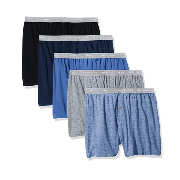 Hanes Boxers de tartán para hombre, paquete de 5