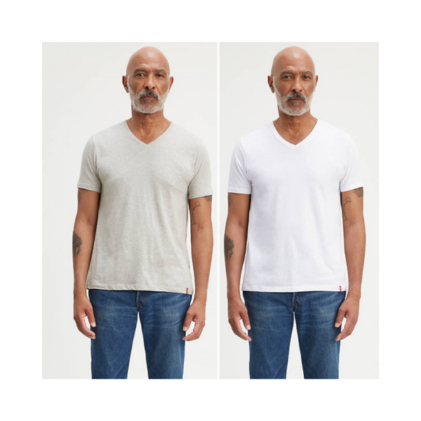 2 Levi's Slim Fit V-Neck Tee Shirts