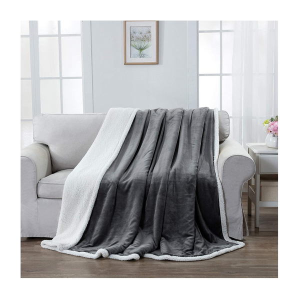 Sherpa Fleece Throw Blanket (5 Colors)