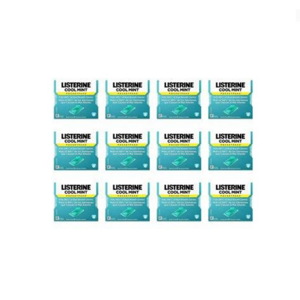 12 Packs of Listerine Cool Mint Pocketpaks Breath Strips