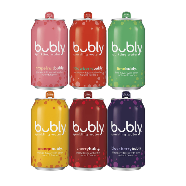 18-Pack Bubly Sparkling Water, Variety Pack, 12 fl oz Cans, Zero Calories