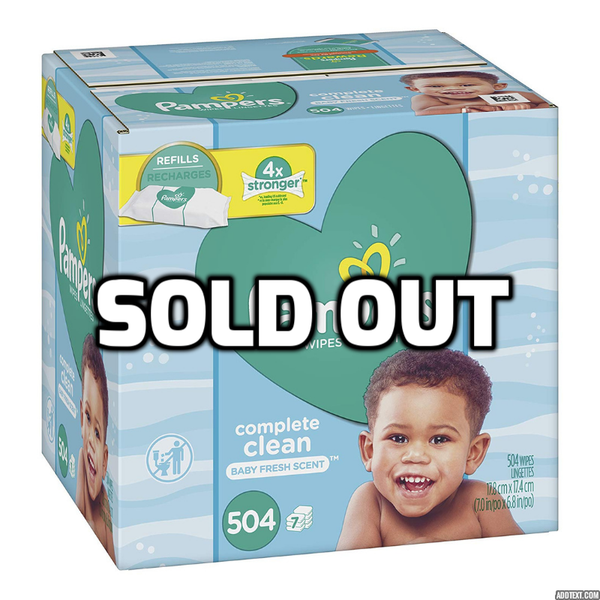 Pack of 504 Pampers Baby Wipes