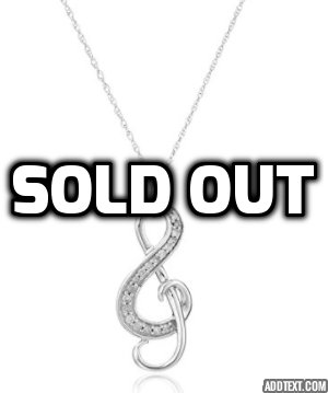 10k Diamond Music Note Pendant Necklace