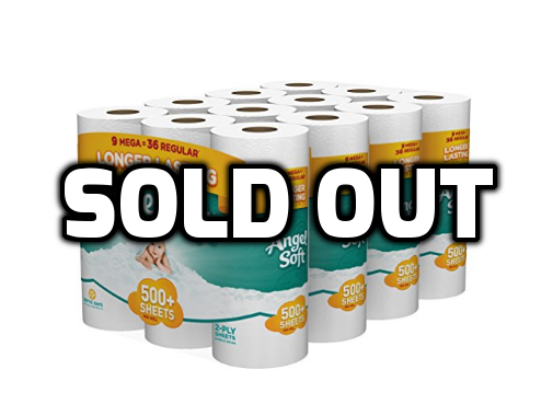 36 mega rolls of Angel Soft toilet paper