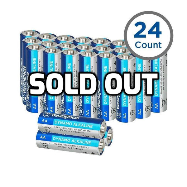 24 Westinghouse Dynamo AA Alkaline Batteries