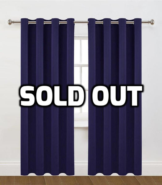 84 inch Long Navy Blue Window Curtains 1 Panel Drapes