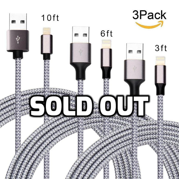 Pack de 3 cables Lightning trenzados