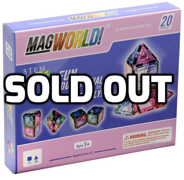 Pastel de construcción magnético MagWorld Toys de 20 piezas