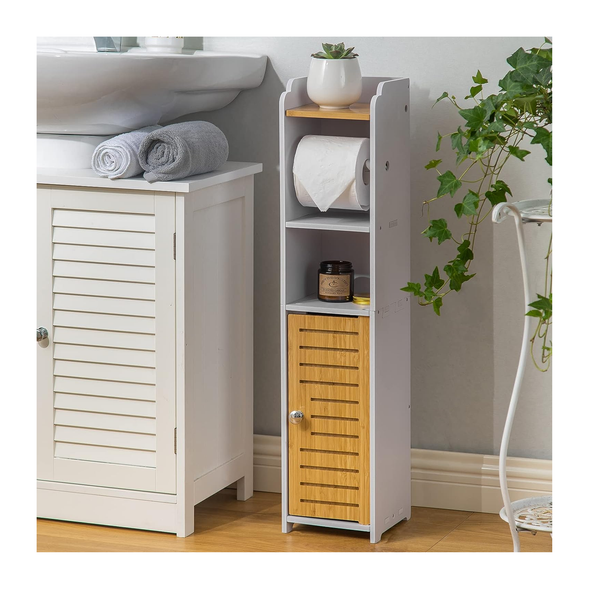 Storage Cabinet w/ Toilet Paper Holder & Roll