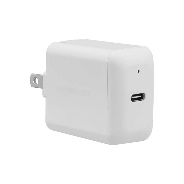 Cargador de pared USB-C de un puerto de 18 W Amazon Basics