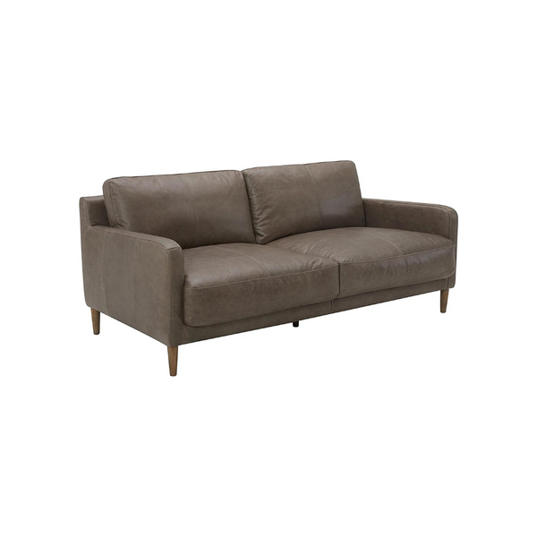 Rivet Modern Deep Leather Sofa Couch