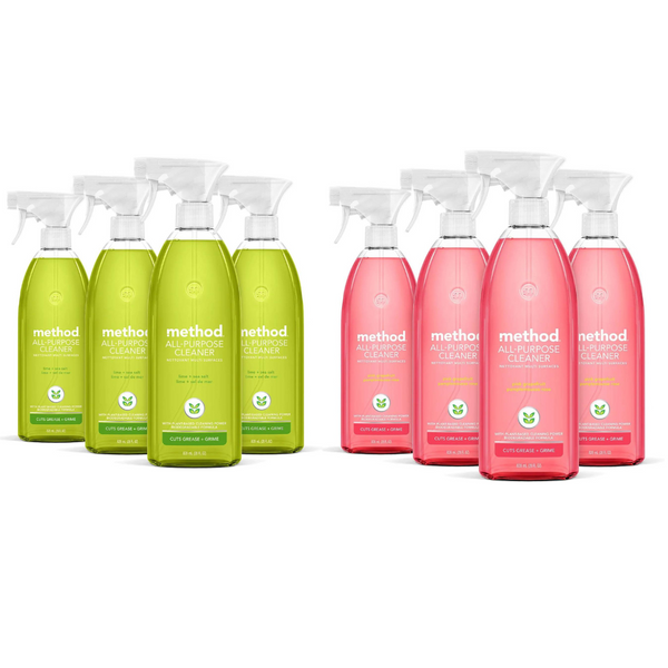 4 botellas de spray limpiador multiuso Method (3 variantes)