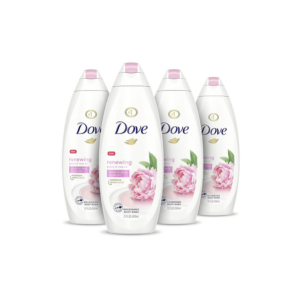 4 botellas de gel de baño Dove (4 variaciones)