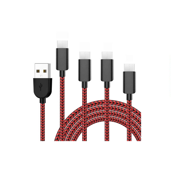 4 cables USB C extralargos de 10 pies de carga rápida