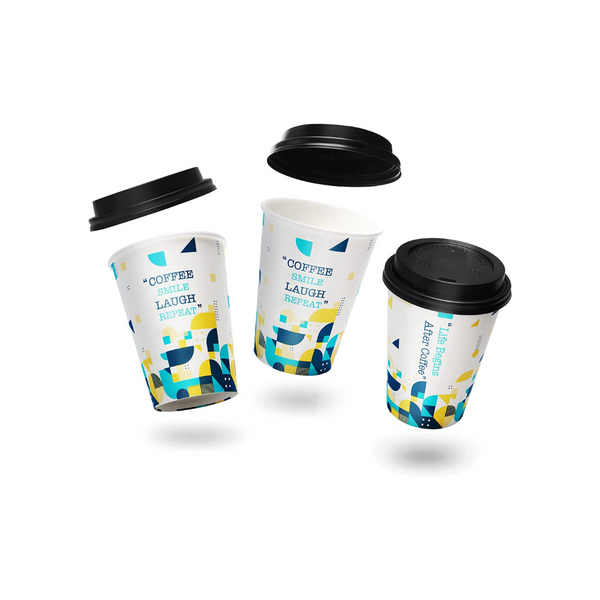 100-Count Disposable Coffee Cups with Lids 12 oz