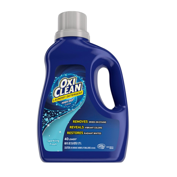 60 onzas. Detergente líquido para ropa fresco y espumoso de alta definición OxiClean