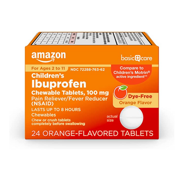 Tabletas masticables de acetaminofén o ibuprofeno de concentración junior para niños de Rite Aid