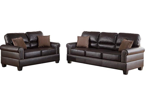 Bonded Leather 2 Piece Sofa and Loveseat Set