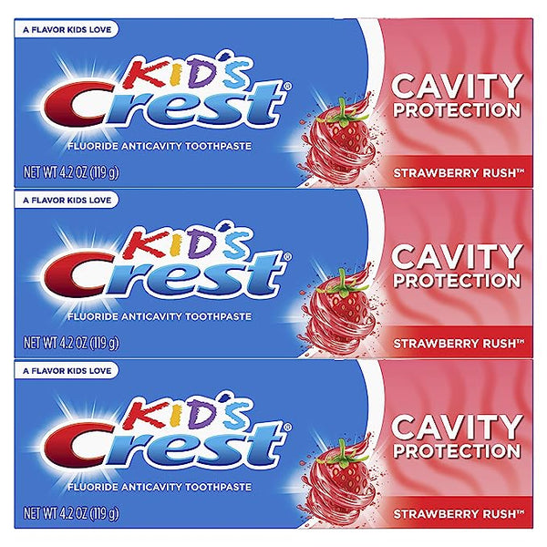 Pasta de dientes con flúor 3 Crest Kid's Cavity Protection Strawberry Rush