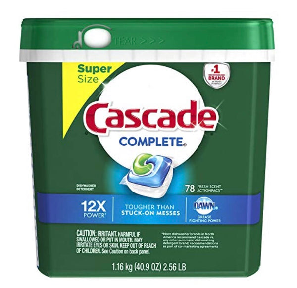 78 Cascade Complete ActionPacs Dishwasher Detergent