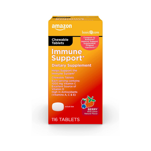 116-Count Amazon Basic Care Immune Support Chew Tablets (Berry)